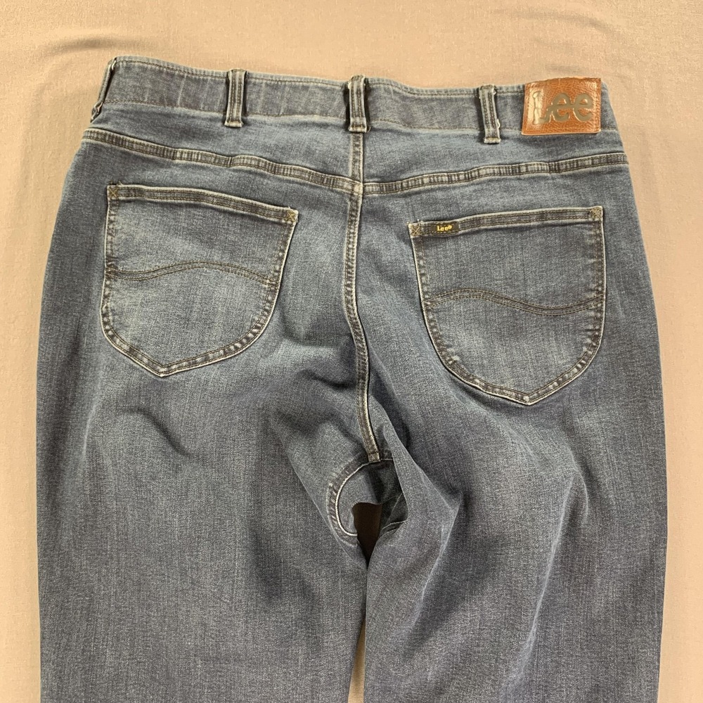 Lee Jeans Men 36x31 (40x31) Blue Regular Fit Straight Leg Denim Stretch Workwear